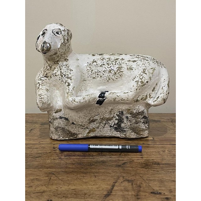 Hand Painted Sheep in Concrete, Early 20th Century For Sale - Image 10 of 14