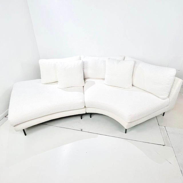 Two-piece “Slice” sectional sofa by Thayer Coggin, designed by Ransom Culler as part of the brand’s modular Slice...
