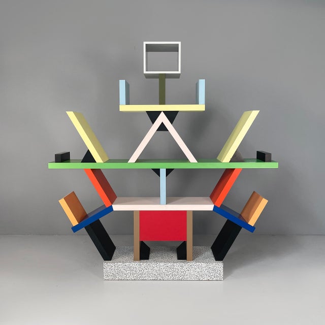 Ettore Sottsass Italian Modern Laminate Carlton Bookcase by Ettore Sottsass for Memphis, 1981 For Sale - Image 4 of 18