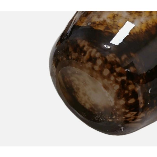 Vintage Italian Murano Handblown Glass Vase 19" Brown Spots Speckle Art Deco MCM For Sale - Image 14 of 18