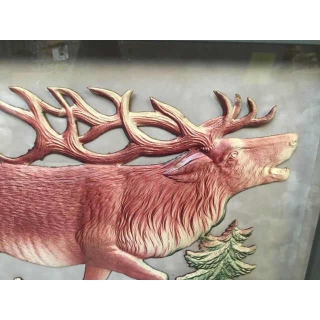 Elk 3 -D Artwork Marked 5/22 Vintage 1950's For Sale - Image 4 of 7