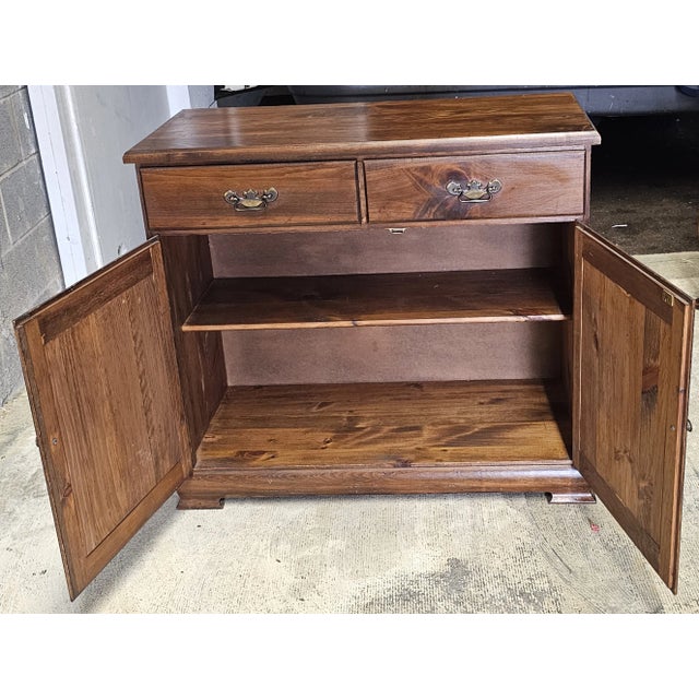 Chocolate Late 20th Century Mastercraft Stained Pine Cabinet, Server For Sale - Image 8 of 11
