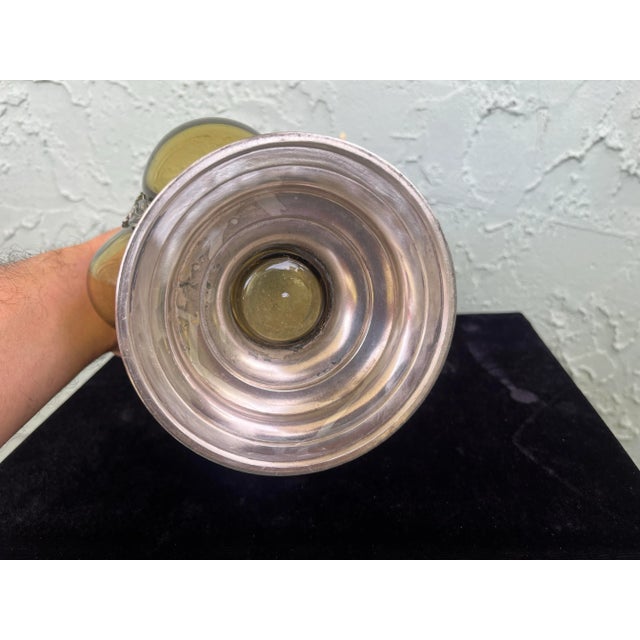 Late 19th Century Joseph Lichtiger Antique Germany Pewter/Handblown-Glass Decanter For Sale In Orlando - Image 6 of 10