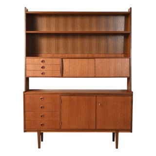 Sideboard with Bookcase in Teak and Mahogany, 1960s For Sale