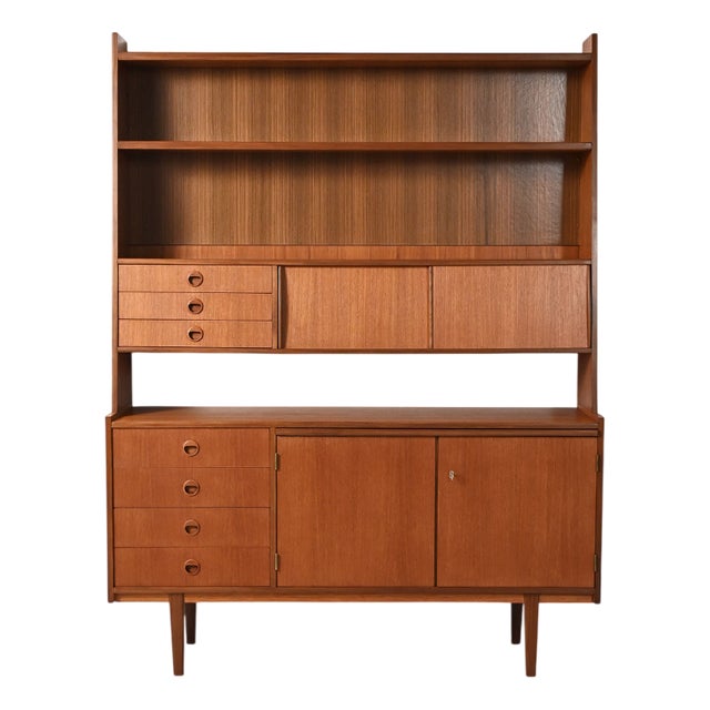 Sideboard with Bookcase in Teak and Mahogany, 1960s For Sale