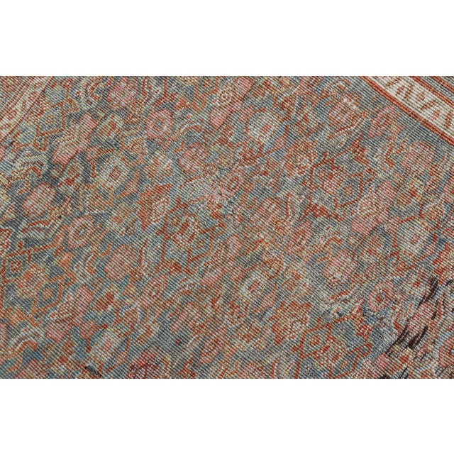 Antique Persian Bidjar Rug in Herati Design With Medallion in Soft Muted Colors For Sale - Image 15 of 15
