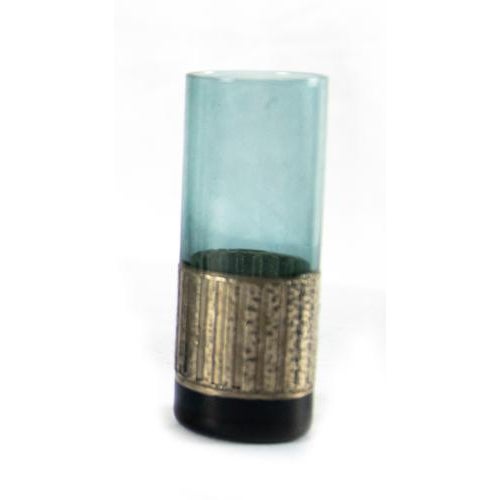 Fumè Glass Shot Glasses with Silver Plate, Italy, 1970s, Set of 5 For Sale - Image 6 of 7