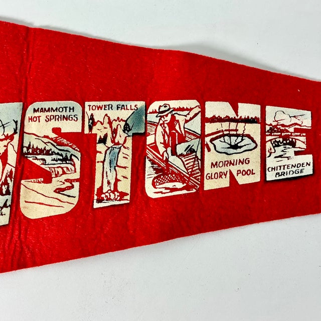 1950s Vintage Americana Boho Chic Rustic Yellowstone Felt Pennant. For Sale - Image 12 of 12