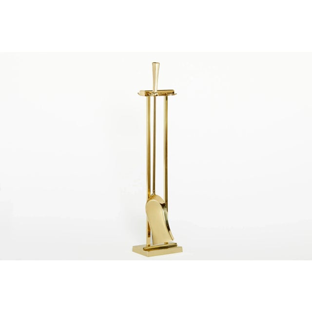 Mid 20th Century Set Solid Brass Fire Tool / Stand For Sale In New York - Image 6 of 13