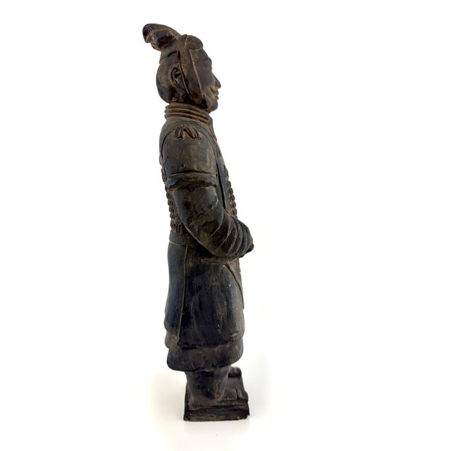 Ceramic Vintage Chinese Terracotta Warrior Figure Sculpture With Aged Patina For Sale - Image 7 of 9