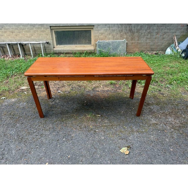 Danish Mid Century Teak Floating Top Design Low Console Table. For Sale - Image 4 of 13
