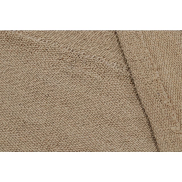 Antique Paneled Persian Kilim and Plain Rug With Beige Striae, From Rug & Kilim For Sale - Image 9 of 9