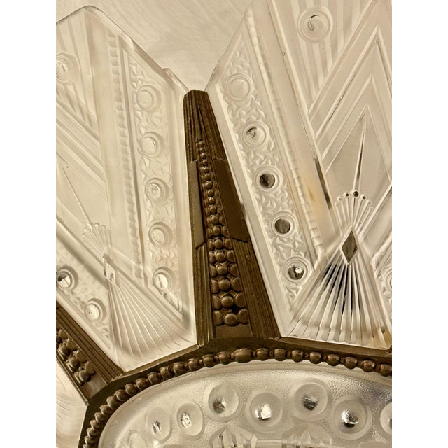 1920s French Art Deco Chandelier by G Leleu For Sale - Image 5 of 13
