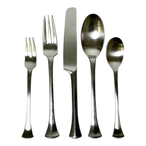 1986 Vintage Danish Boho Chic Dansk 'Thistle' Stainless Steel Flatware, 8 Place Setting - 42 Total Pieces