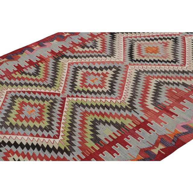 Flat-Woven In Turkey Originating Between 1950-1960, This Vintage Midcentury Kilim Hails From The Town Of Esme, A Visually...