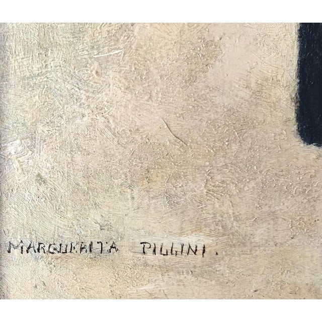 Modern Marguerita Pillini, Lavandière bretonne, Oil on Wood, Framed For Sale - Image 3 of 11