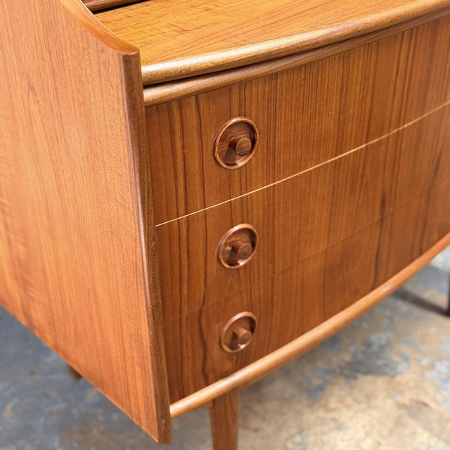 Mid 20th Century Vintage Danish Modern Teak Secretary Desk by Gunnar Falsig, Circa 1960's For Sale - Image 5 of 11