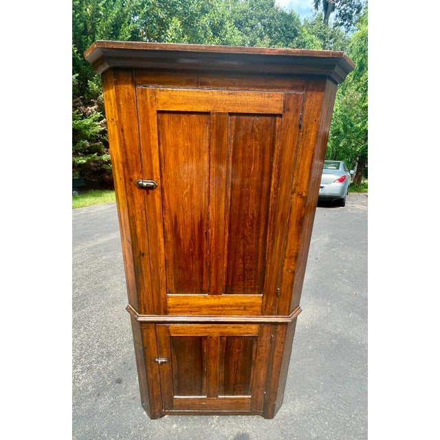19th-Century Amish Blind Door Pine Corner Cupboard For Sale - Image 12 of 12