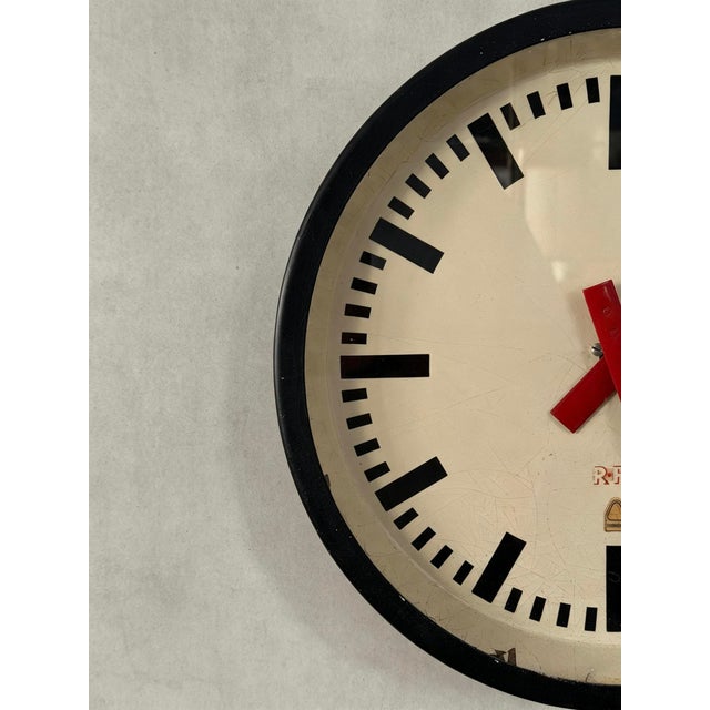 1950s East German industrial factory clock by RFT. These clocks were used in factories, stations & government offices....