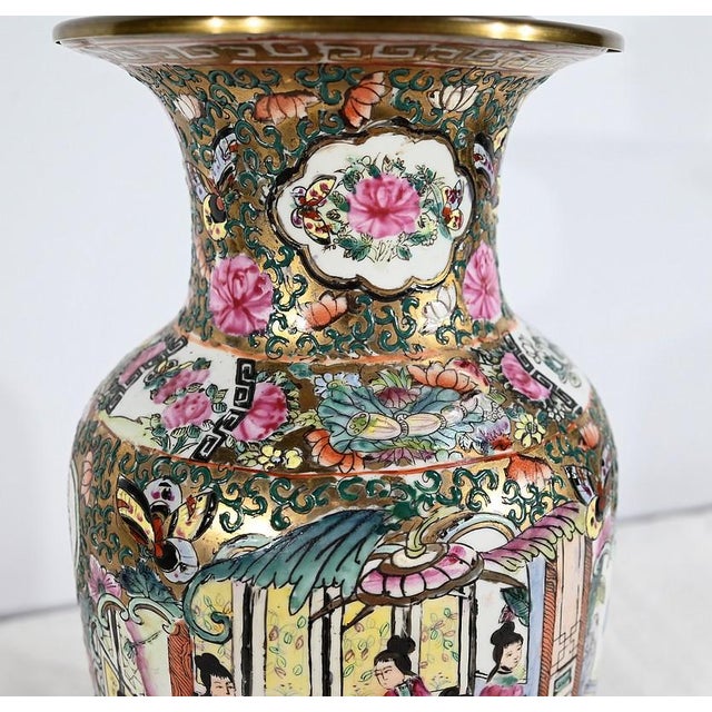 Canton Porcelain Lamp, China, Late 19th Century For Sale - Image 6 of 18