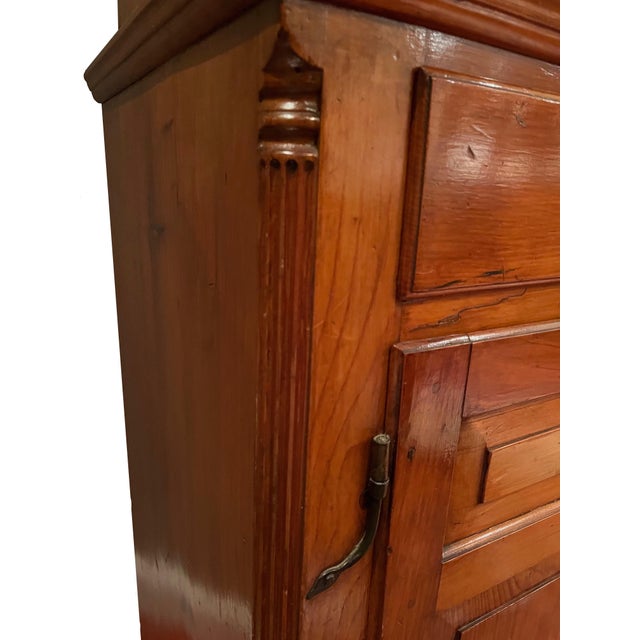 19th Century Pine Step Back Pewter Cupboard For Sale - Image 6 of 12