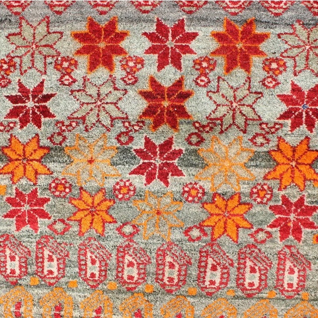 Antique Persian Hamadan Rug With Colorful Star Motif and Repeating Medallion For Sale - Image 9 of 12