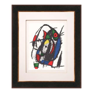 Joan Miro Original Lithograph V2-4 Mourlot 1975 Framed For Sale