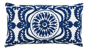 Modern Castanet Blue Embroidery Pillow