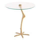 1990s Surreal Brass Bird Leg Drinks Table, in the Manner of Meret Oppenheim. For Sale