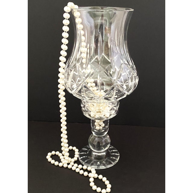 1970's 2 Pc Hurricane Candle Holder & Globe, 24% Lead Crystal by Block Poland For Sale - Image 12 of 14