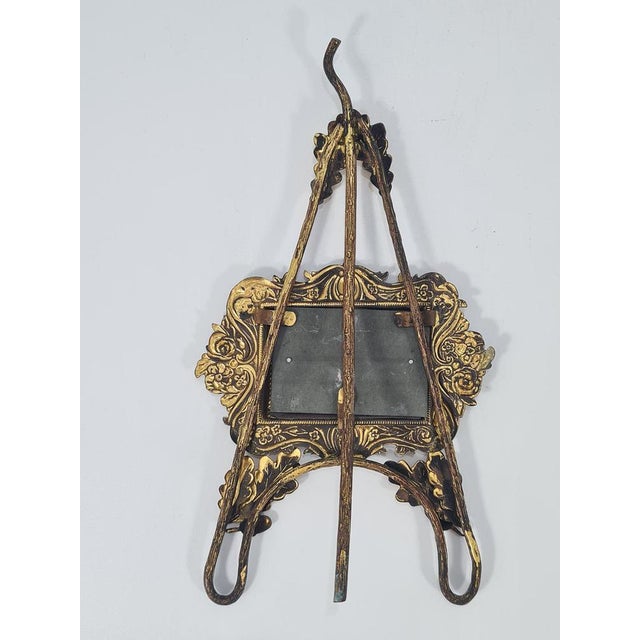 Metal Antique Standing Photo Frame in Gilded Metal, 1890s For Sale - Image 7 of 13