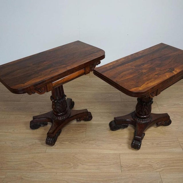 Brown Rosewood Card Tables, 1935, Set of 2 For Sale - Image 8 of 8