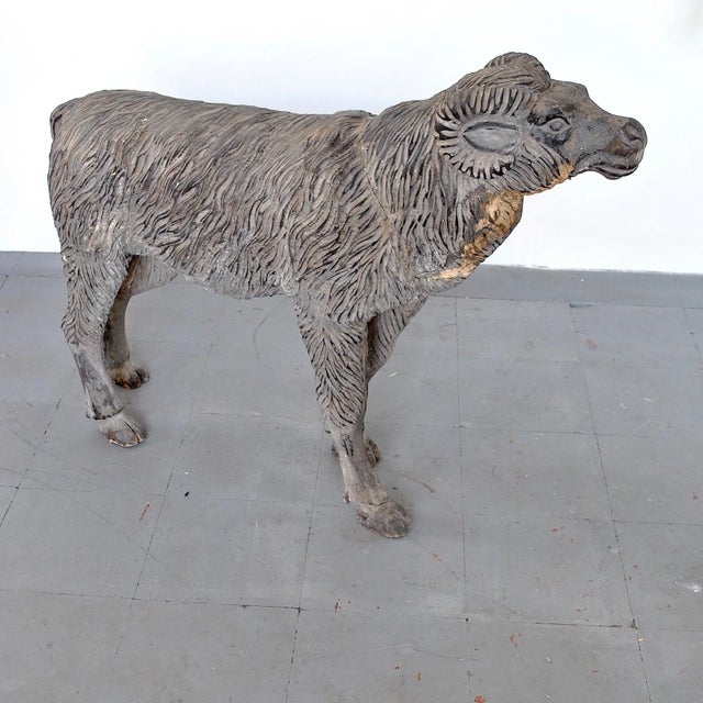 Woodcarving Size Depicting a Ram, in Good conditions. Designed 1950 to 1959