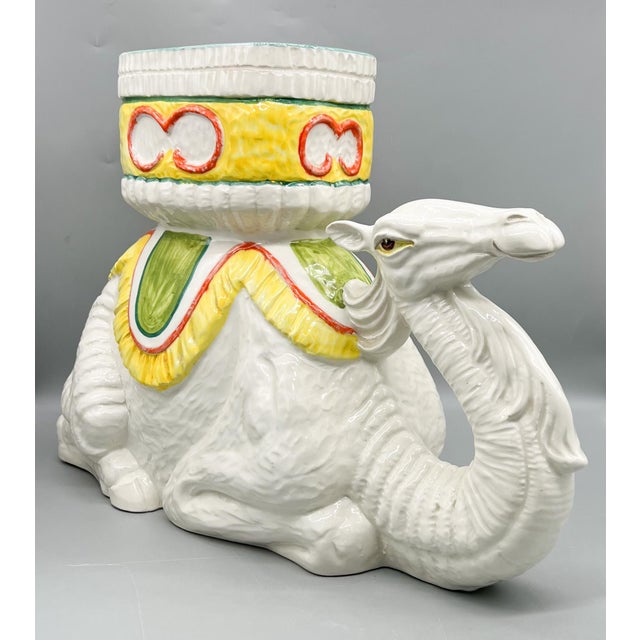 Figurative Large Italian Vintage Ceramic Camel Planter or Cachepot - Whimsical, Hollywood Regency, Mid-Century Modern For Sale - Image 3 of 17