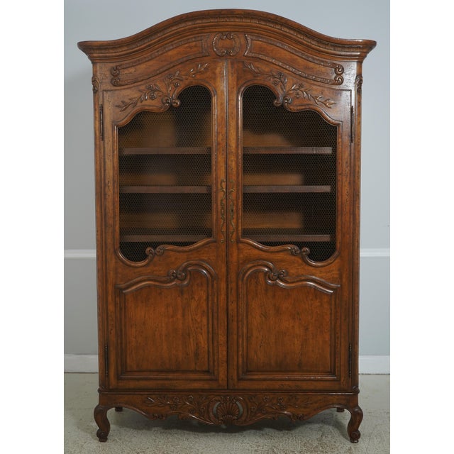 Age: Approx: 50 Years Old Details: Factory Distressed Country French Style Adjustable Shelves Fine Carved Details High...