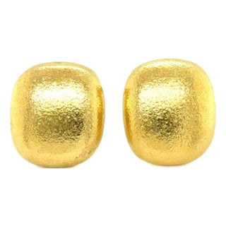 Mid 20th Century Tiffany & Co. Cushion Dome Stud Earrings 18K Yellow Gold For Sale