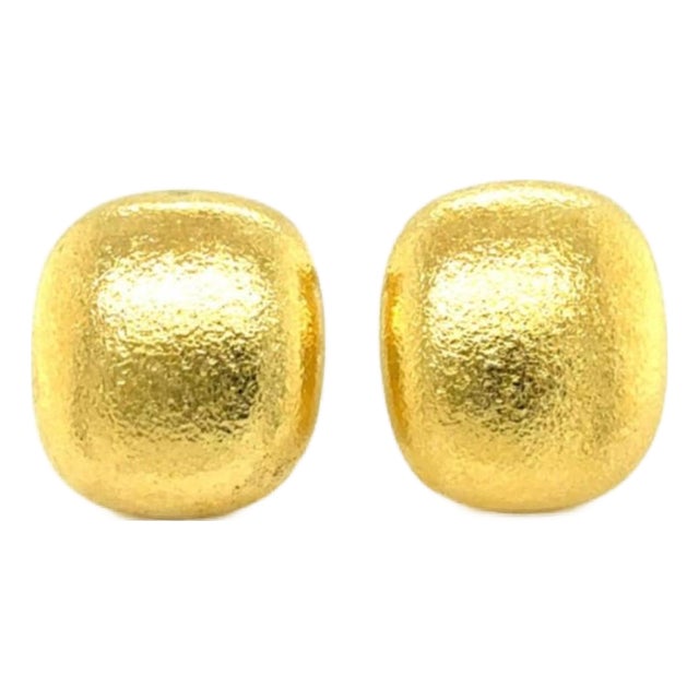 Mid 20th Century Tiffany & Co. Cushion Dome Stud Earrings 18K Yellow Gold For Sale