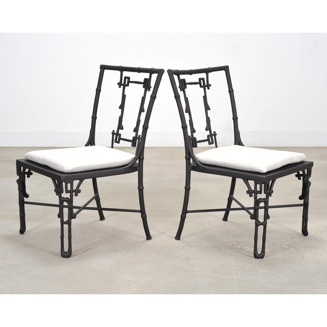 Set of Six Michael Taylor Bronzed Bamboo Garden Dining Chairs For Sale In Sacramento - Image 6 of 18