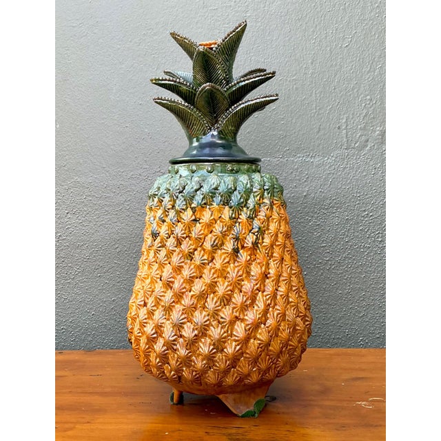 Vintage Hilario Alejo Madrigal Terracotta Pineapple Jar For Sale - Image 13 of 14