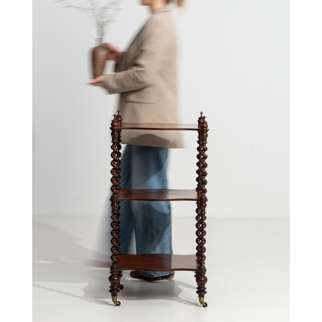 Brown 19th Century Victorian Three-Tier Wooden Etagere Shelf For Sale - Image 8 of 14