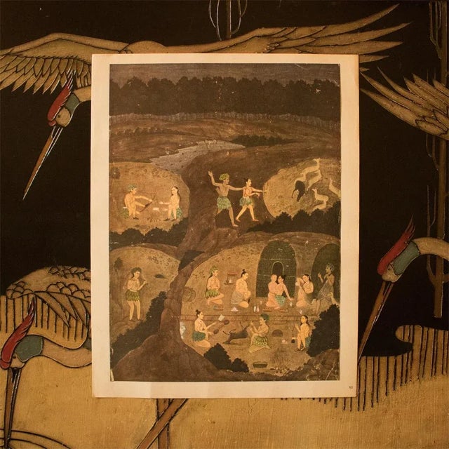1950s 1950 Gazelle Hunt by Night, Gold-Leafed Parisian Offset Lithograph For Sale - Image 5 of 10