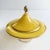 Early 20th Century Art Deco Glass Pedestal Compote or Candy Dish Yellow With Gold Trim, Fleur-De-Lis Handle For Sale - Image 4 of 16