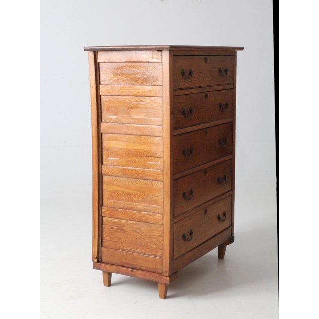 Antique Oak Highboy Dresser Spiegel Furniture Company For Sale - Image 14 of 15