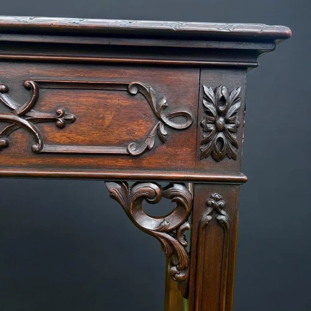 Chinese Chippendale Design Mahogany Console Table, 1900 For Sale - Image 4 of 8