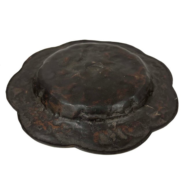 Metal Antique Chinese Bronze Octagonal Dragon and Phoenix Plates For Sale - Image 7 of 15