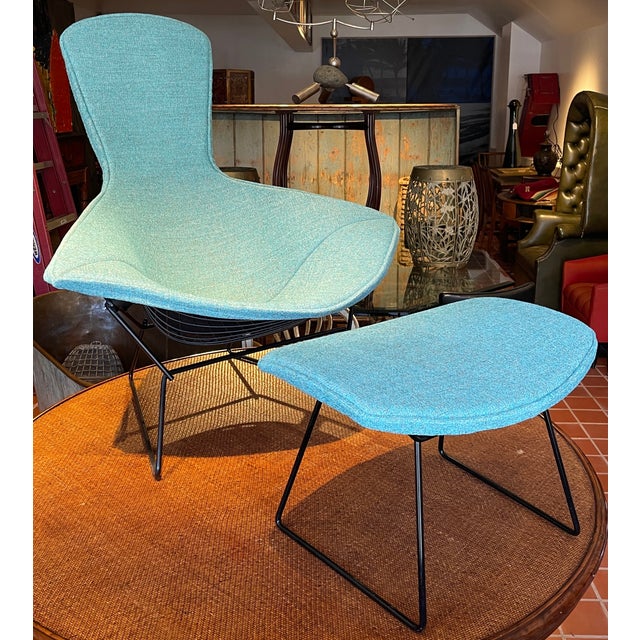 Harry Bertoia 1960s Harry Bertoia Bird Chair and Ottoman For Sale - Image 4 of 5