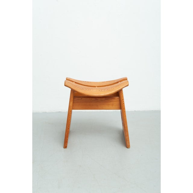 Wood Stool by Gilbert Marklund for Furusnickarn AB, 1960s For Sale - Image 7 of 7
