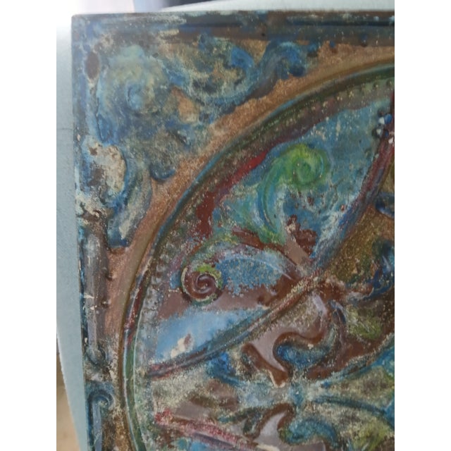 Renaissance Intervention No. 24 | "Aged Relic" 16" Etched Lightweight Metal Relief ​Presented by Methinks Art Studio and Dwelling Original Creation by Splendidus For Sale - Image 3 of 11