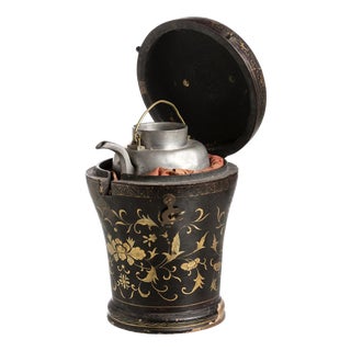 Antique Teapot Box in Lacquer, 1800s For Sale