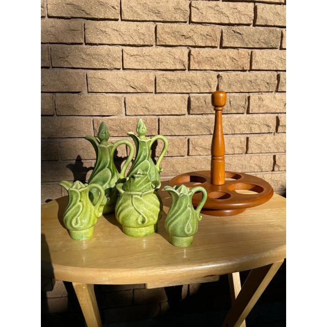 Vintage Mid Century Metlox Cabbage Figurine Condiment Serving Set- 6 Pieces For Sale - Image 9 of 12
